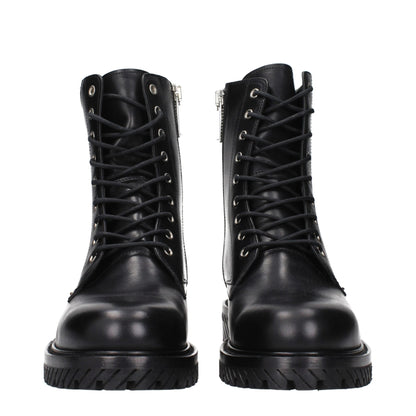 Off-White Black Leather Ankle Boots - HBPS Beauty & Fashion
