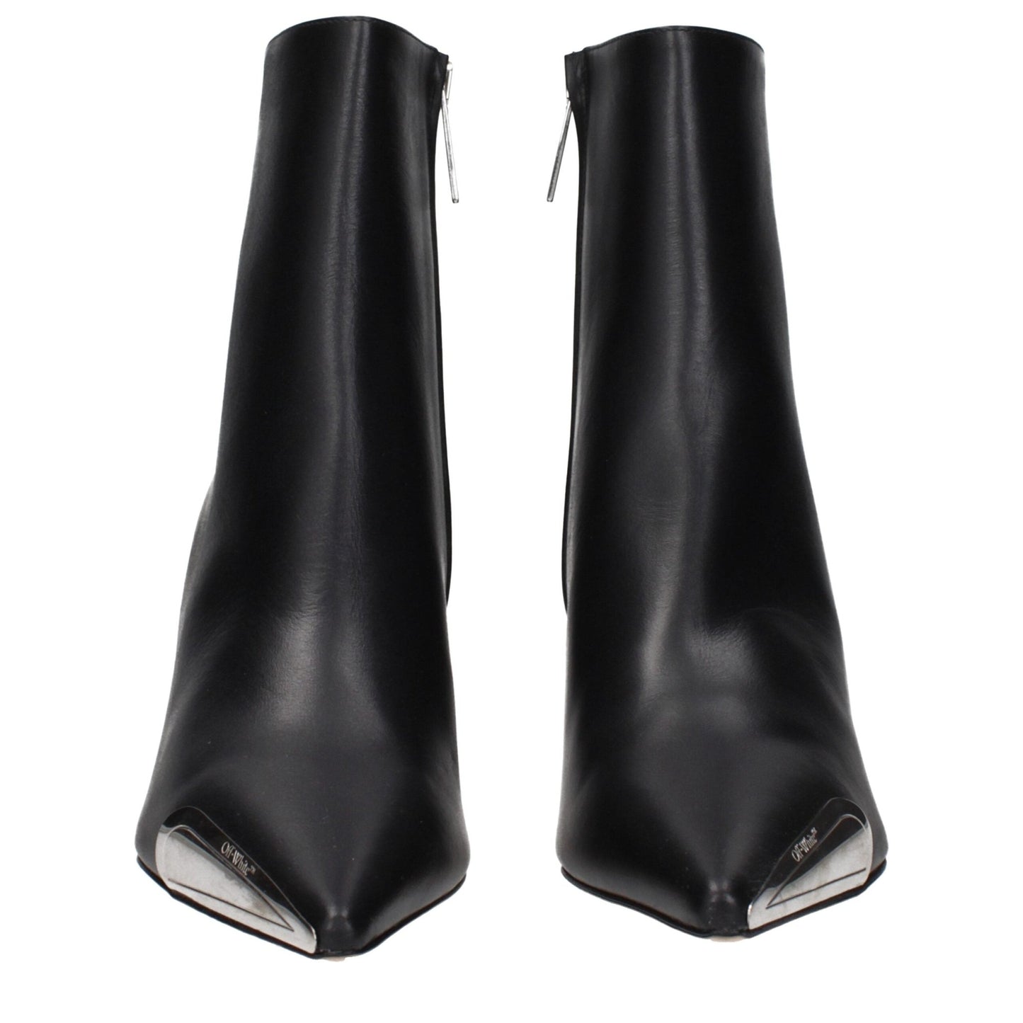 Off-White Black Leather Ankle Boots - HBPS Beauty & Fashion
