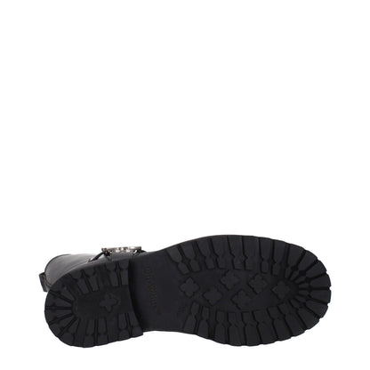 Off-White Black Leather Flat Boots - HBPS Beauty & Fashion