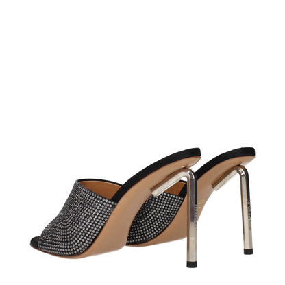 Off-White Black Satin Stiletto Heel Sandals - HBPS Beauty & Fashion