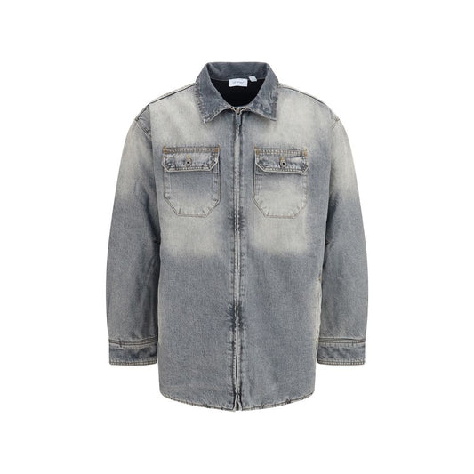 Off-White Gray Cotton Denim Jacket - HBPS Beauty & Fashion