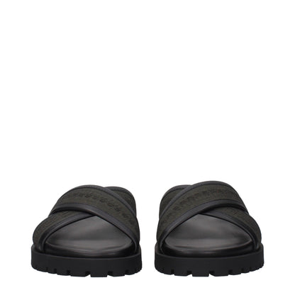 Off-White Green Fabric Flat Sandals - HBPS Beauty & Fashion