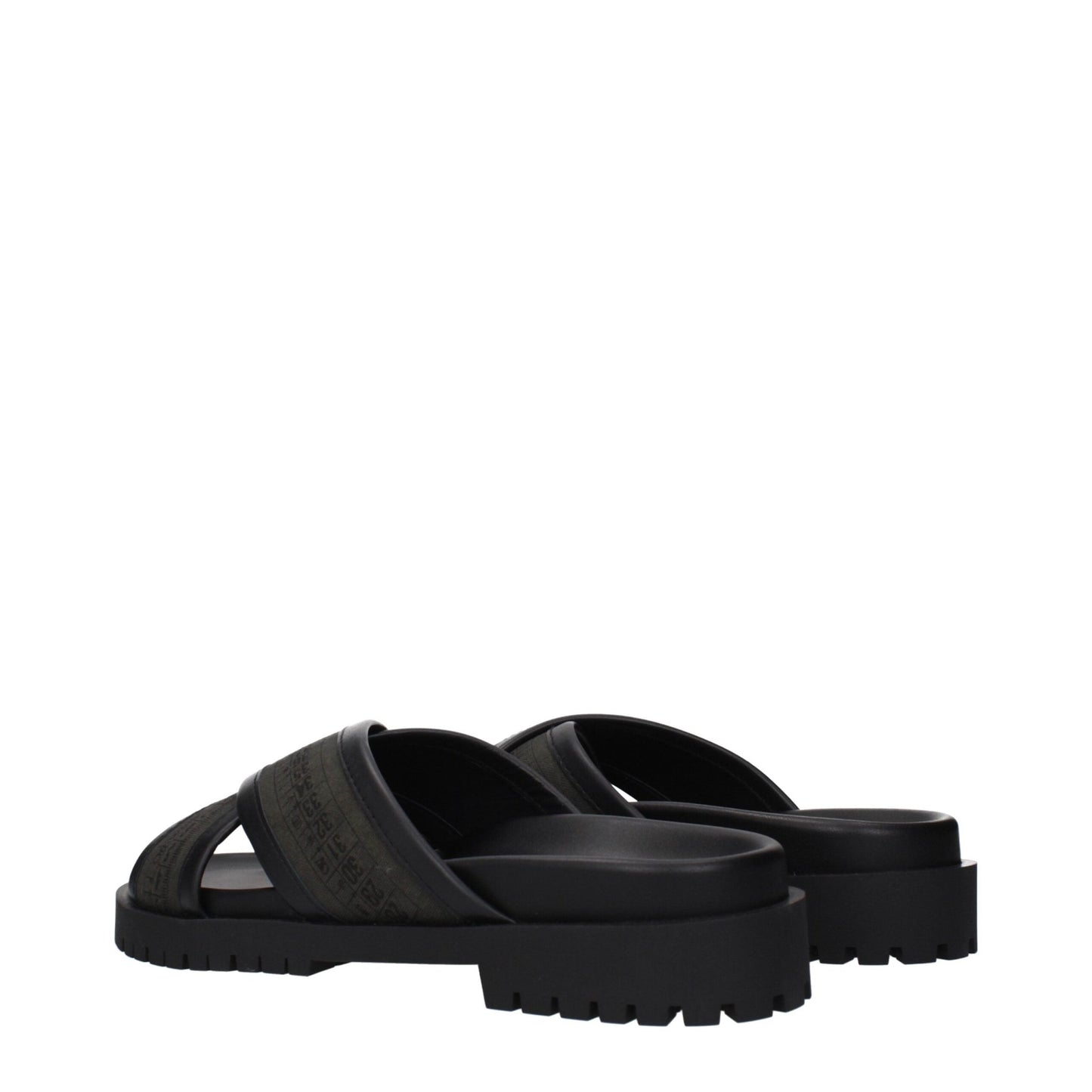 Off-White Green Fabric Flat Sandals - HBPS Beauty & Fashion