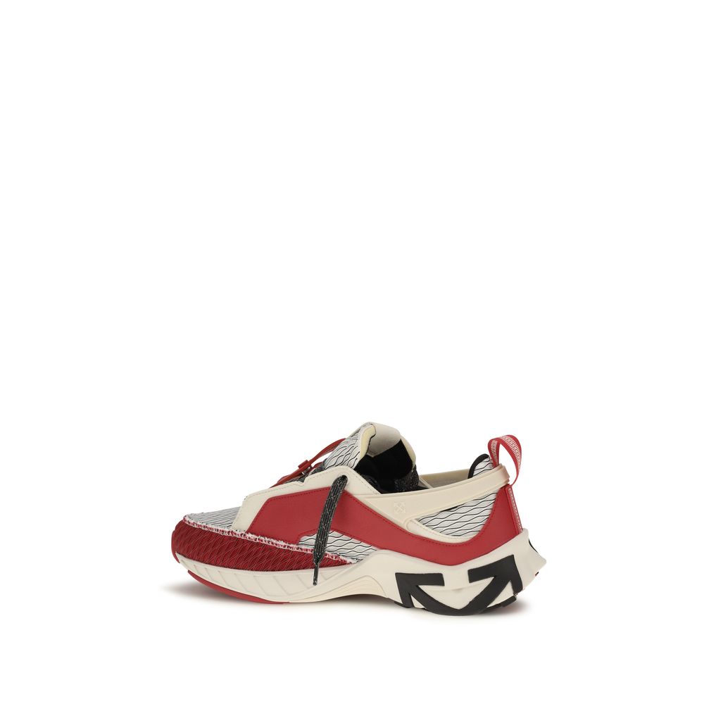Off-White Red Polyester Athletic Sneakers - HBPS Beauty & Fashion