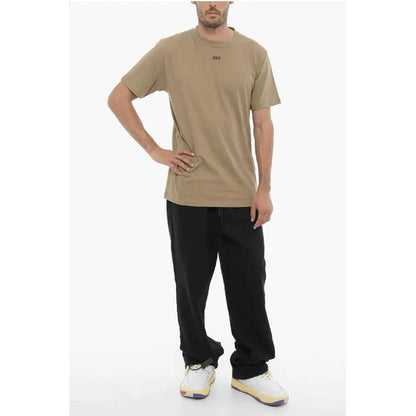 Off-White Slim Fit Crew-neck T-Shirt with Embroidered Logo - HBPS Beauty & Fashion