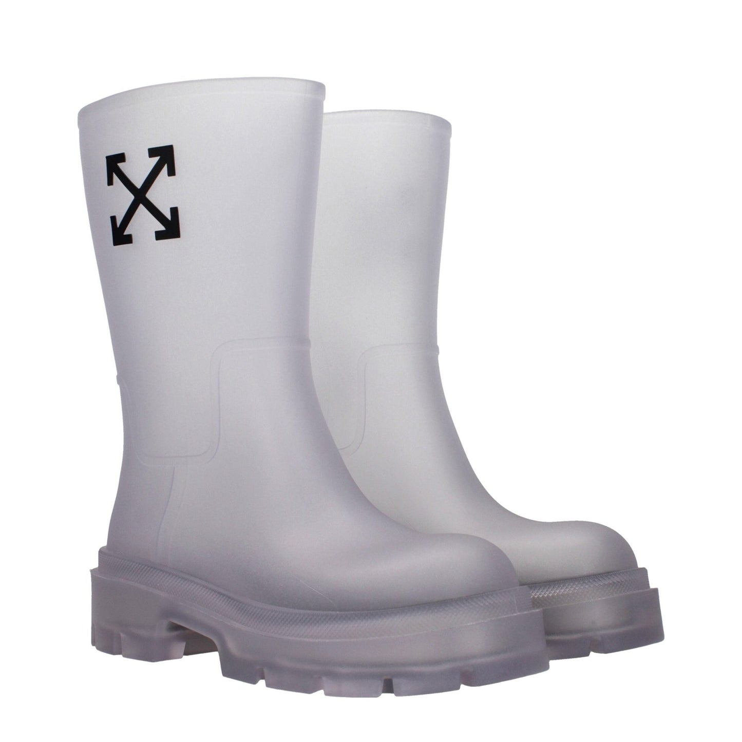 Off-White Transparent Pvc Ankle Boots - HBPS Beauty & Fashion