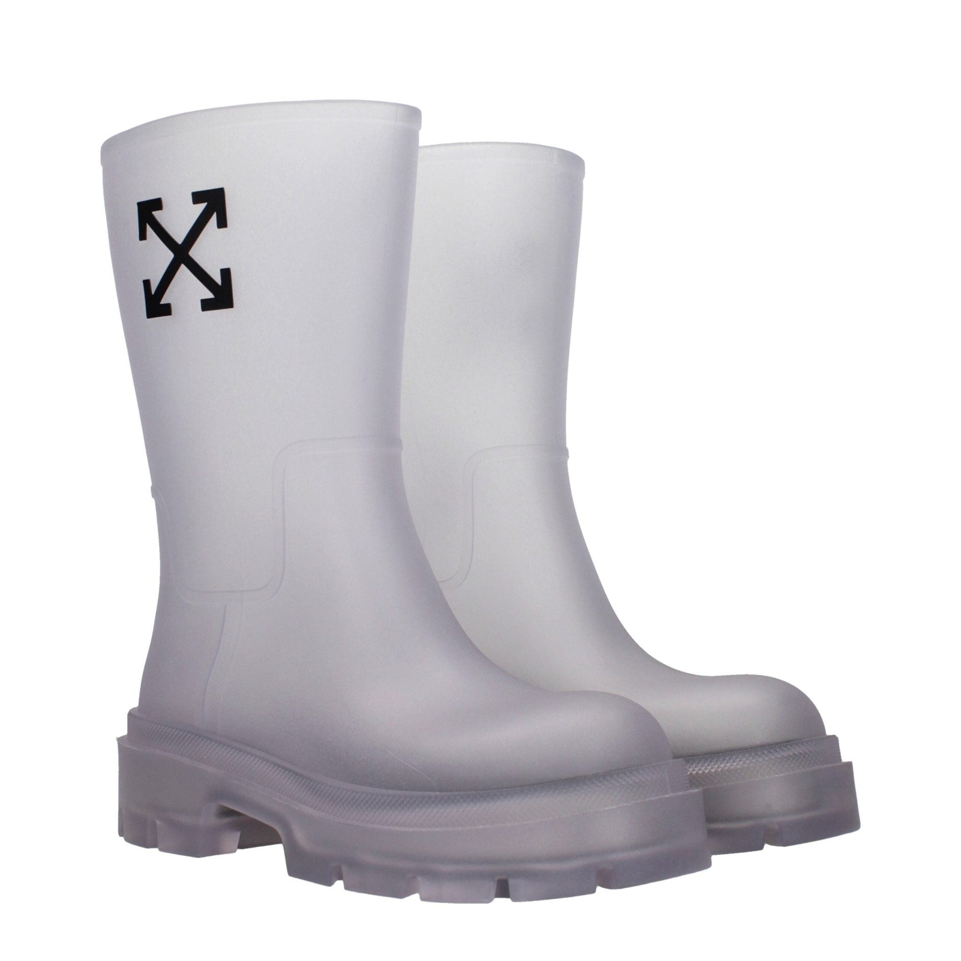 Off-White Transparent Pvc Ankle Boots - HBPS Beauty & Fashion