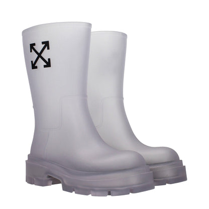 Off-White Transparent Pvc Ankle Boots - HBPS Beauty & Fashion