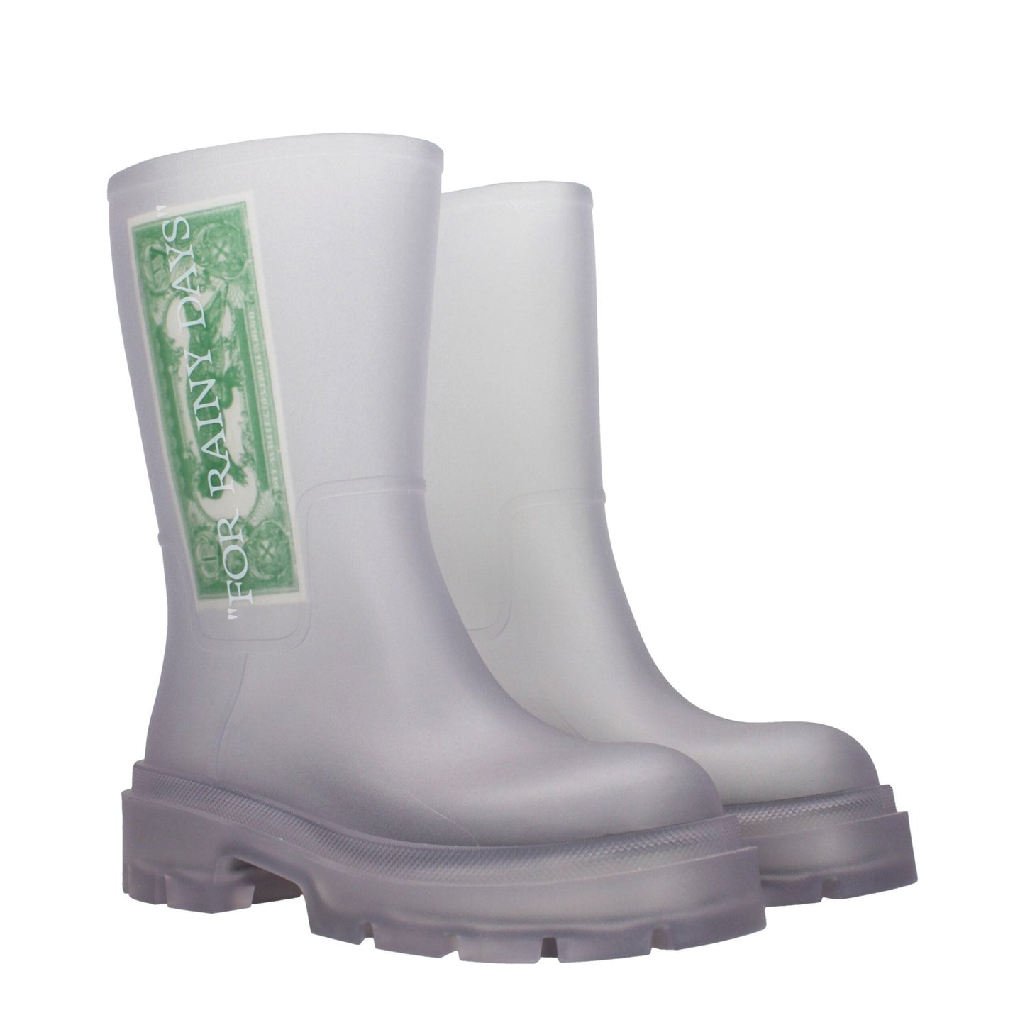 Off-White Transparent Pvc Ankle Boots - HBPS Beauty & Fashion