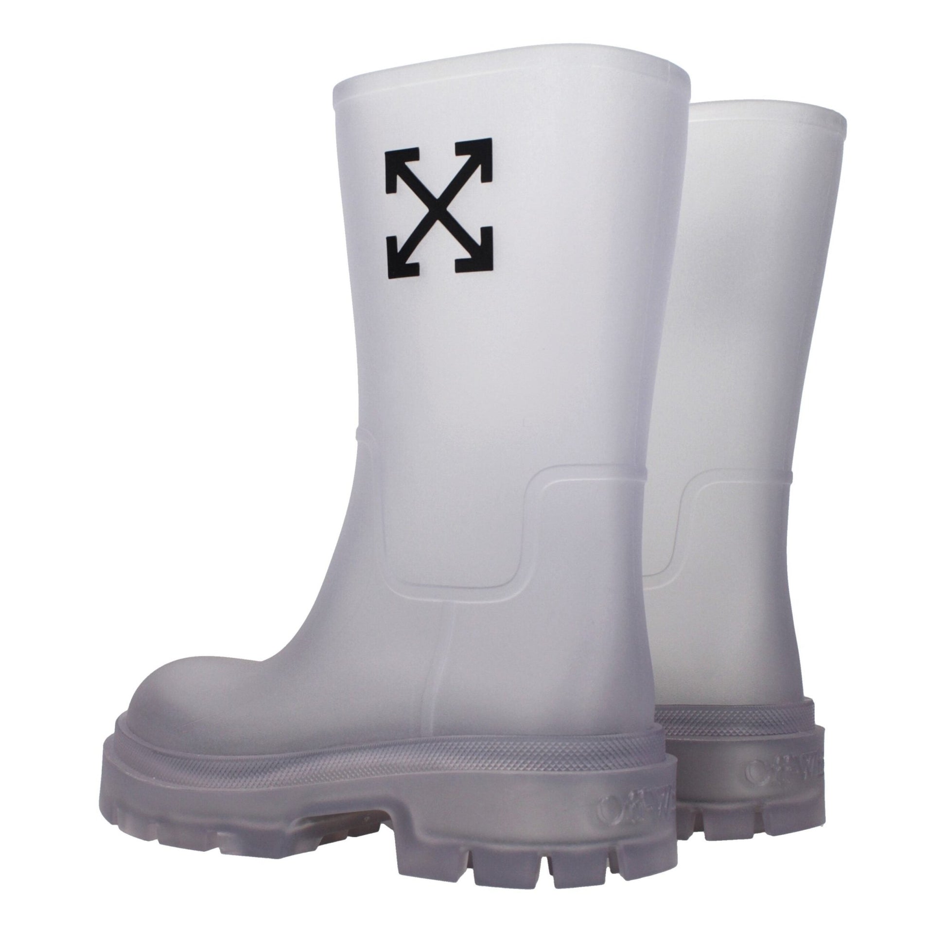 Off-White Transparent Pvc Ankle Boots - HBPS Beauty & Fashion