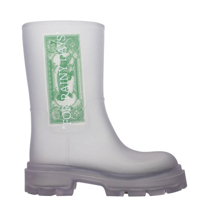 Off-White Transparent Pvc Ankle Boots - HBPS Beauty & Fashion
