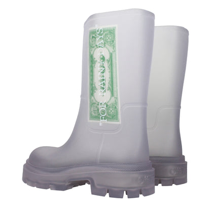 Off-White Transparent Pvc Ankle Boots - HBPS Beauty & Fashion