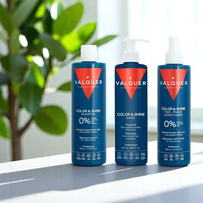 Pack Potenciador color y brillo para Cabellos Teñidos - Champú, Mascarilla y Acondicionador Bifásico - 1000 ml