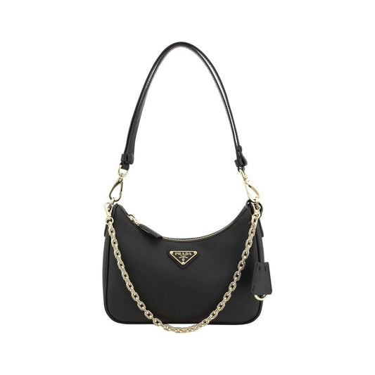 Prada Black Calf Leather Bos Taurus Shoulder Bag - HBPS Beauty & Fashion