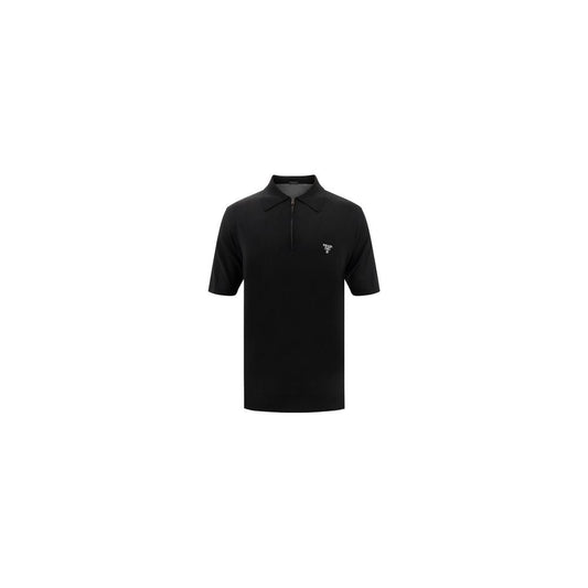 Prada Black Wool Oves Aries Polo Shirt - HBPS Beauty & Fashion