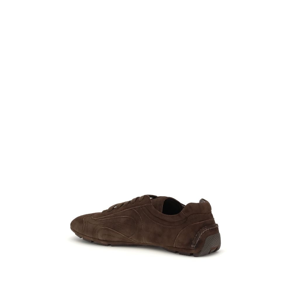 Prada Brown Calf Leather Bos Taurus Athletic Sneakers - HBPS Beauty & Fashion