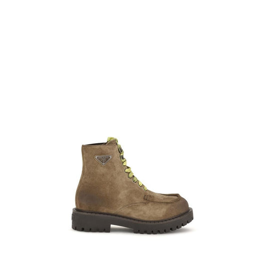 Prada Brown Suede Leather Lace-Up Boots - HBPS Beauty & Fashion