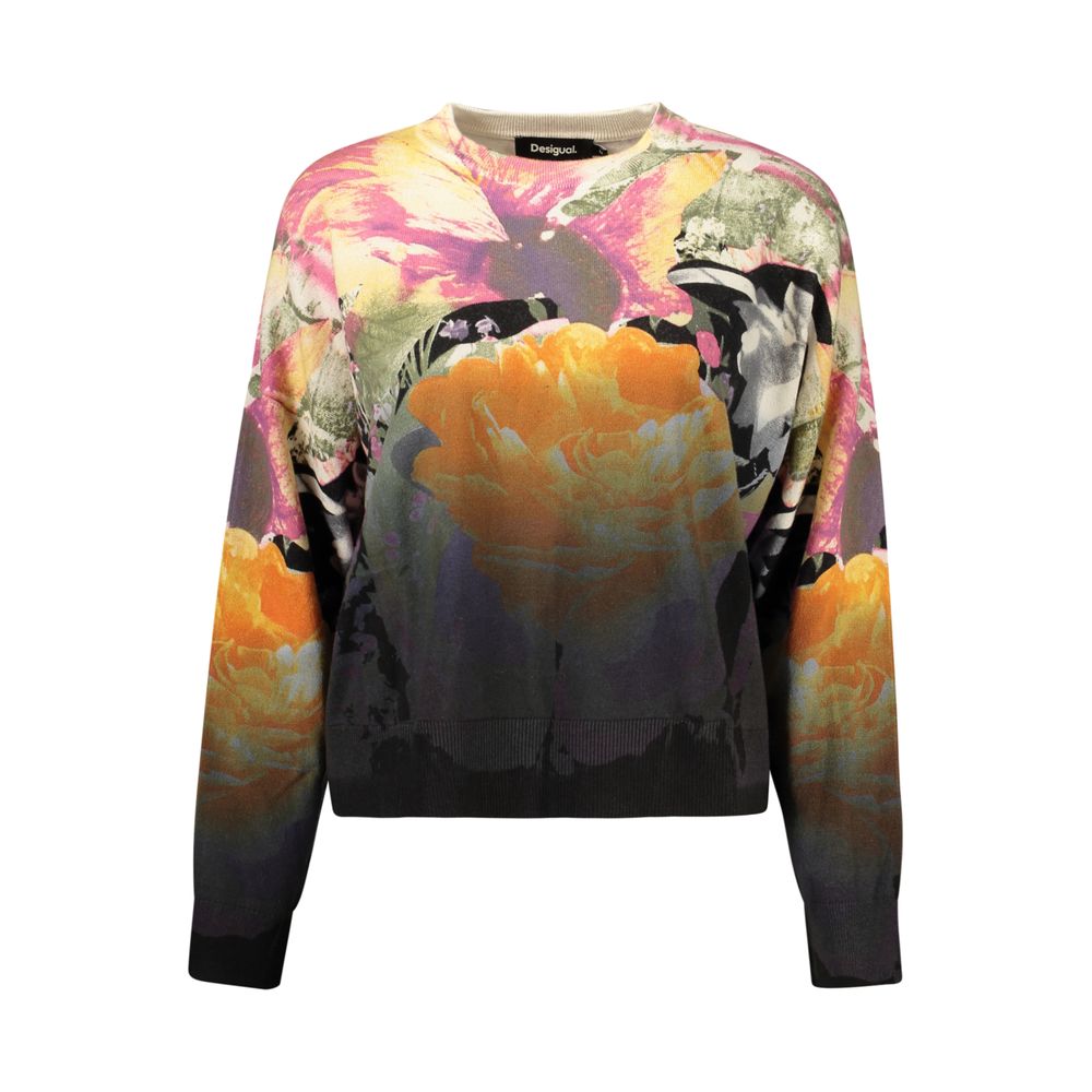 Pull Desigual femme dégradé de roses en coton noir – DE-48338 - HBPS Beauty & Fashion