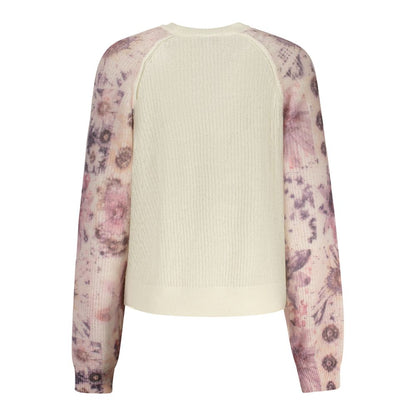 Pull Desigual femme motif botanique en polyamide et laine blanc – DE-48320 - HBPS Beauty & Fashion