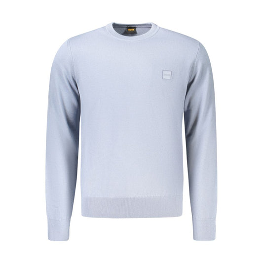 Pull Hugo Boss homme en coton et cachemire bleu azur – BO-48149 - HBPS Beauty & Fashion