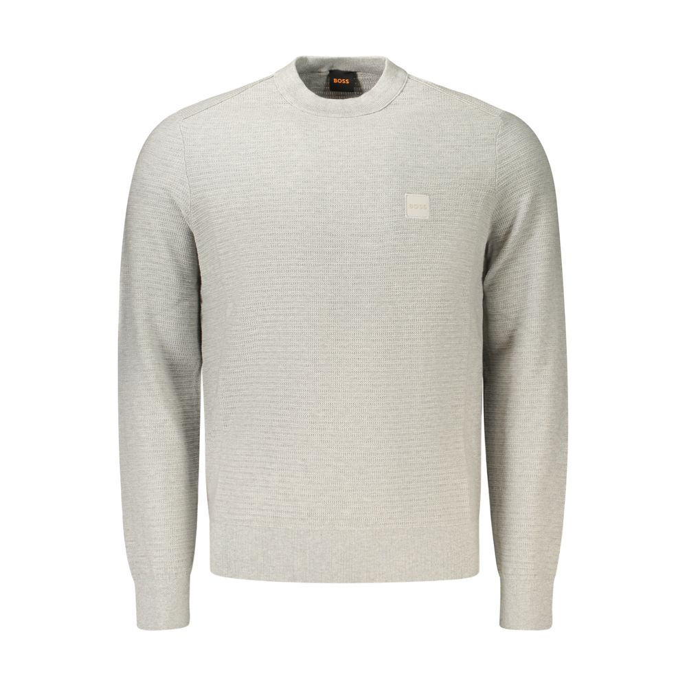Pull Hugo Boss homme en coton et cachemire gris – BO-48154 - HBPS Beauty & Fashion