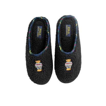 Ralph Lauren Black Cotton Slippers - HBPS Beauty & Fashion