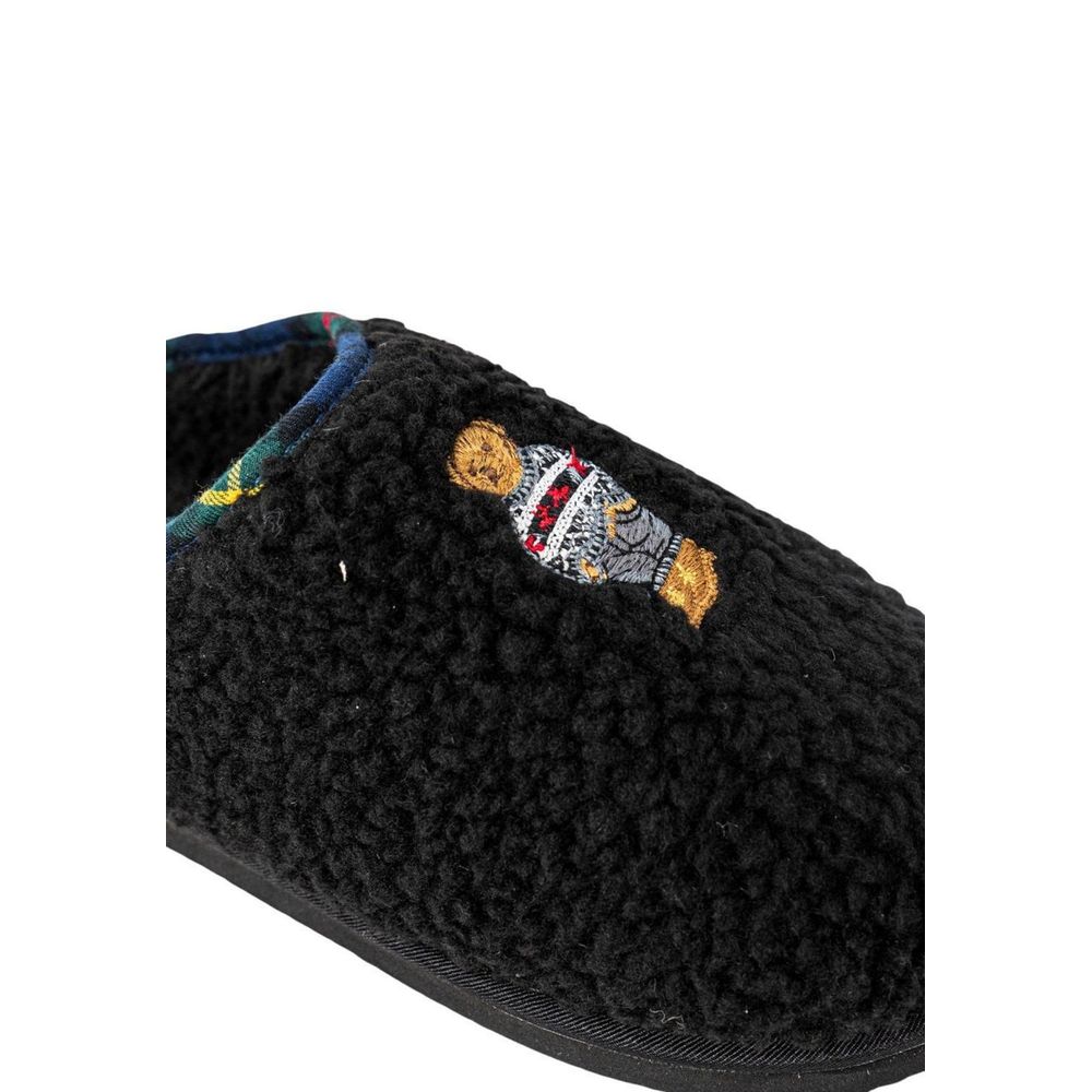 Ralph Lauren Black Cotton Slippers - HBPS Beauty & Fashion