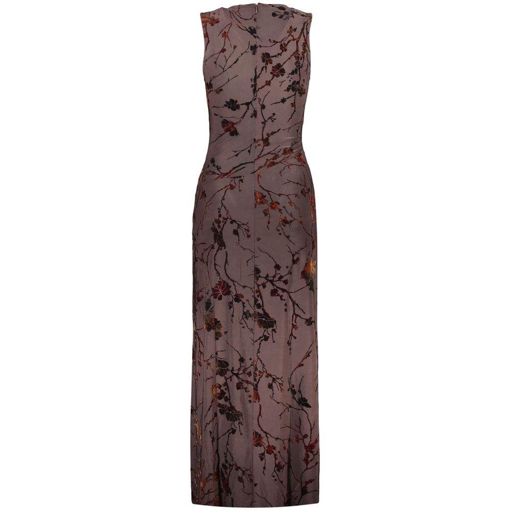 Robe Desigual femme longue à motifs en polyester marron – DE-47941 - HBPS Beauty & Fashion