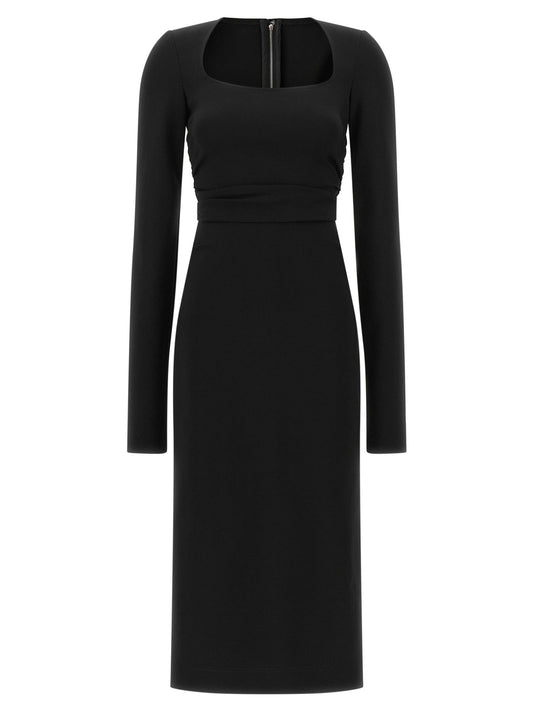 Robe midi Dolce & Gabbana femme Identity en viscose noir – DO-344759 - HBPS Beauty & Fashion