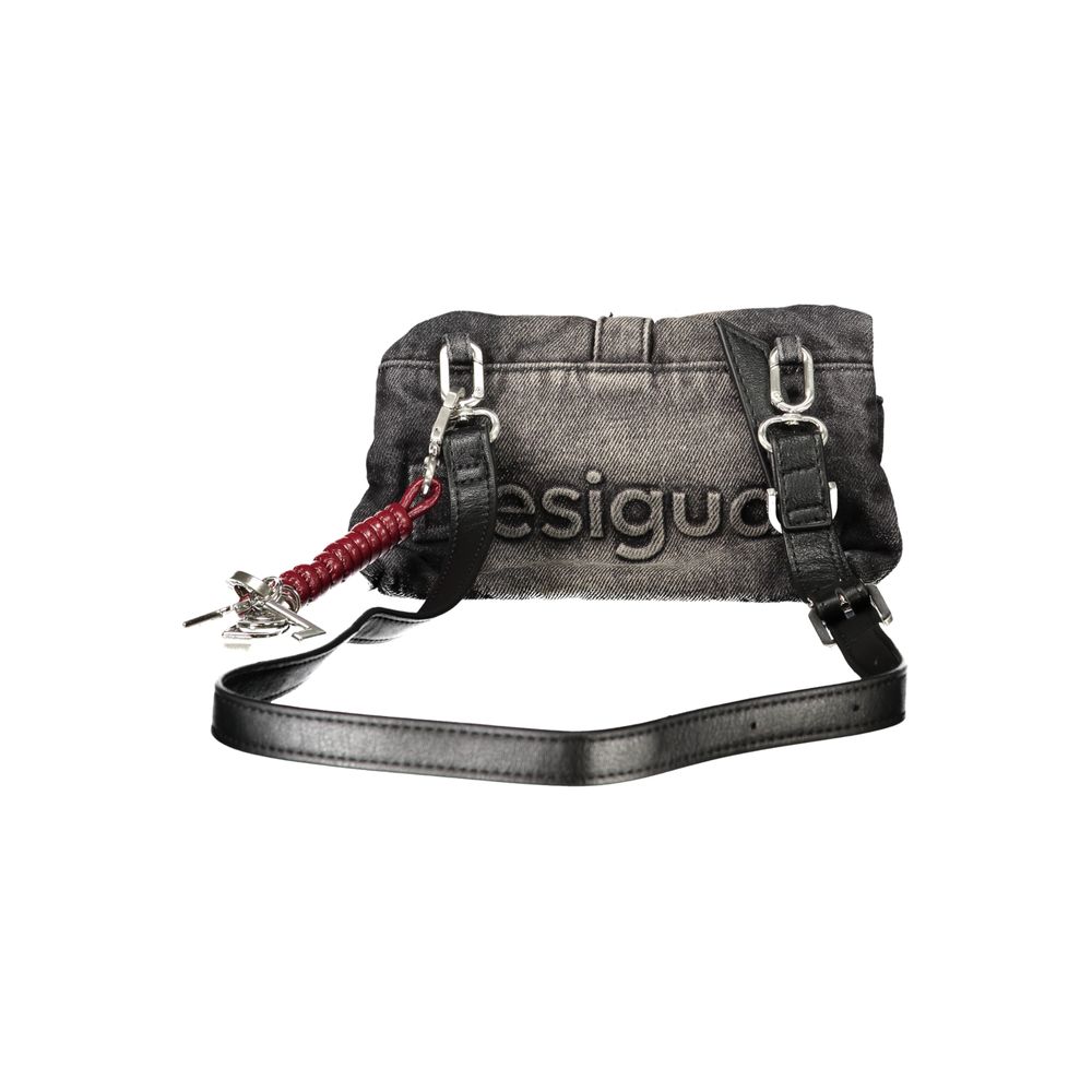Sac à bandoulière Desigual femme Half Logo Denim Clutch Micro en denim de coton noir – DE-47981 - HBPS Beauty & Fashion