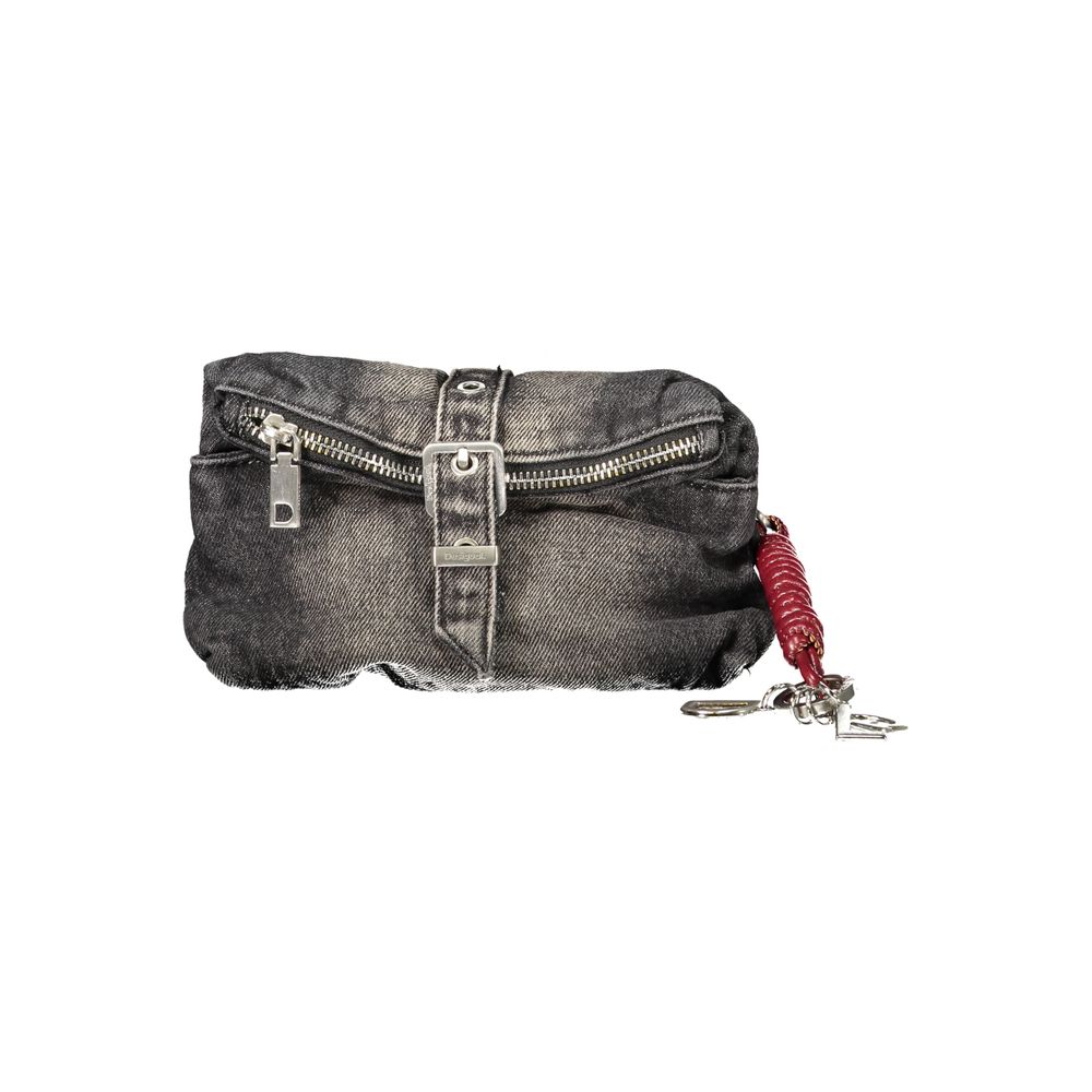 Sac à bandoulière Desigual femme Half Logo Denim Clutch Micro en denim de coton noir – DE-47981 - HBPS Beauty & Fashion