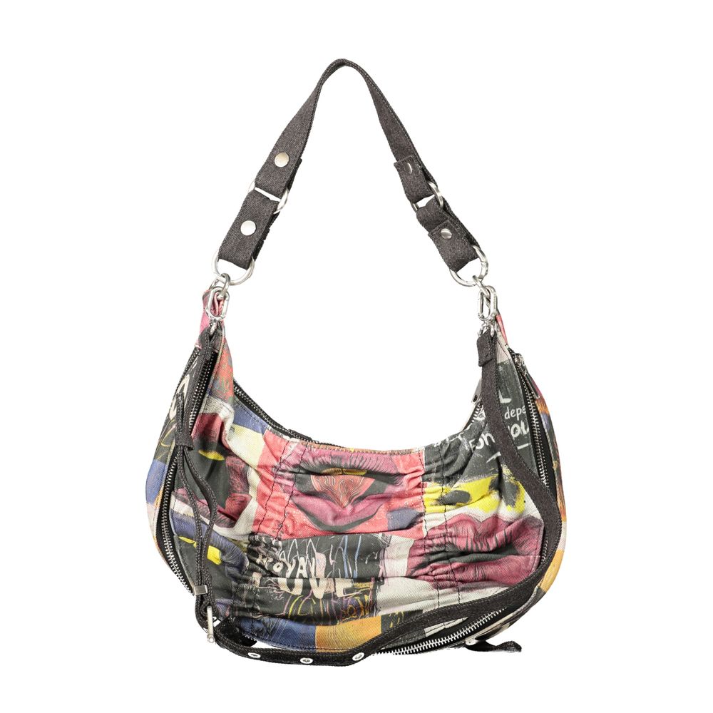 Sac à main Desigual femme Scratched Blue Calgary en coton noir – DE-47984 - HBPS Beauty & Fashion