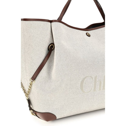 Sac Cabas Femme Chloé Large Carry Tote Beige Coton – Authentique | HBPS Fashion - HBPS Beauty & Fashion