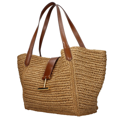 Sac porté épaule Tom Ford femme en raphia beige – TO16645817205127BT - HBPS Beauty & Fashion