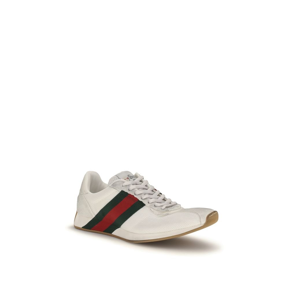 Sneakers Gucci Tempo Blanc Mesh & Suède Bande Web – Authentiques | HBPS Fashion - HBPS Beauty & Fashion