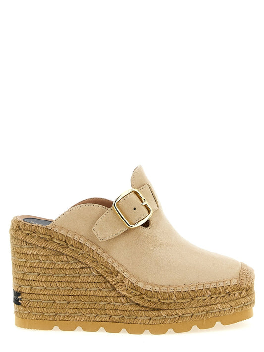 Stella McCartney Beige Viscose Wedge Sandals - HBPS Beauty & Fashion