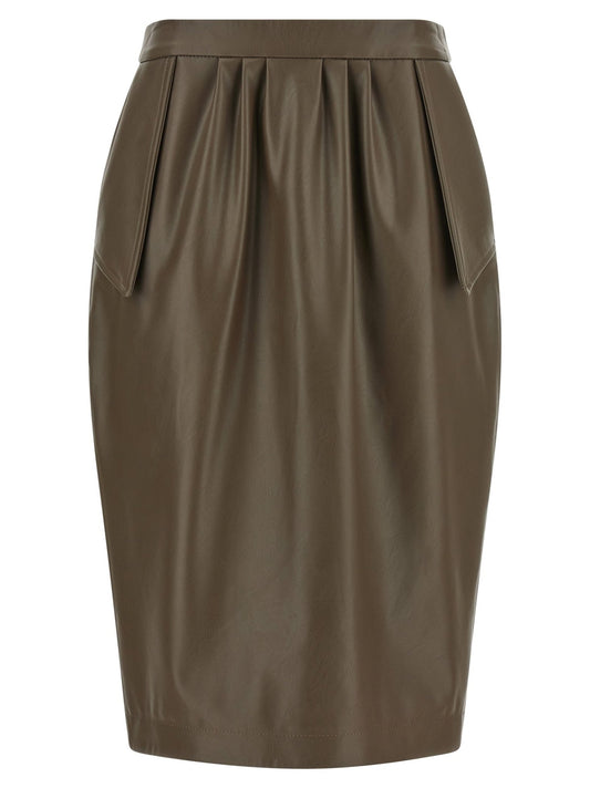 Stella McCartney Brown Polyester Midi Skirt - HBPS Beauty & Fashion