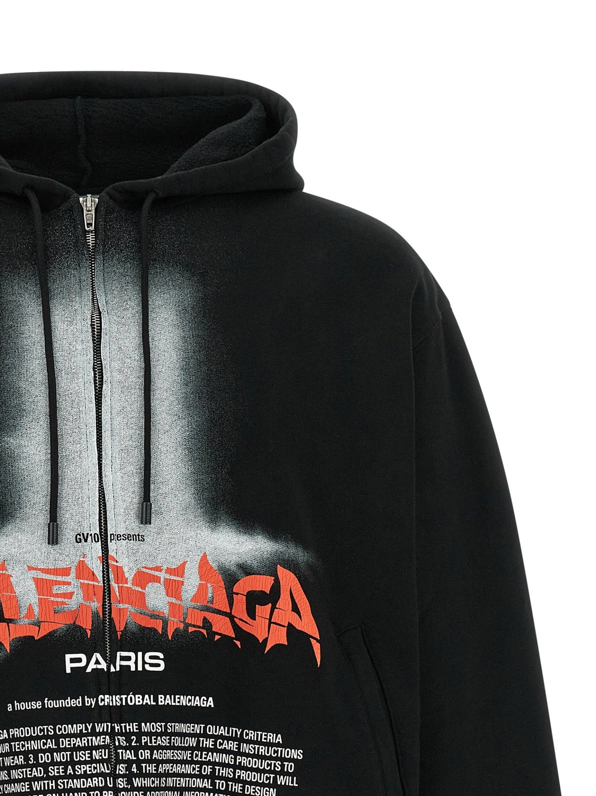 Sweat à capuche Balenciaga homme The Door en coton noir – BA-341696 - HBPS Beauty & Fashion