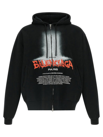 Sweat à capuche Balenciaga homme The Door en coton noir – BA-341696 - HBPS Beauty & Fashion