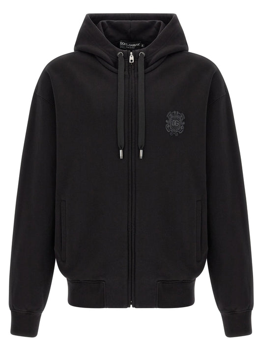Sweat à capuche Dolce & Gabbana homme en coton noir – DO-339376 - HBPS Beauty & Fashion