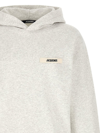 Sweat à capuche Jacquemus homme Le Hoodie Gros-Grain en coton gris – JA-338489 - HBPS Beauty & Fashion
