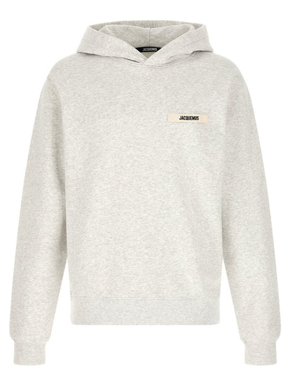 Sweat à capuche Jacquemus homme Le Hoodie Gros-Grain en coton gris – JA-338489 - HBPS Beauty & Fashion
