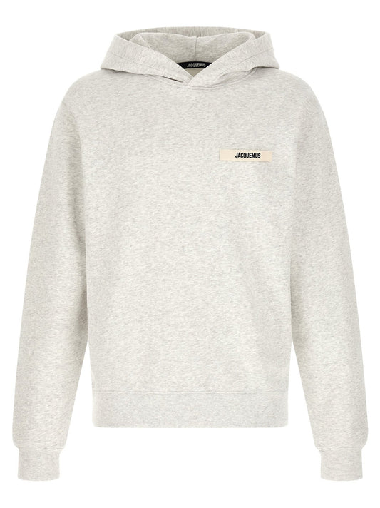 Sweat à capuche Jacquemus homme Le Hoodie Gros-Grain en coton gris – JA-338489 - HBPS Beauty & Fashion