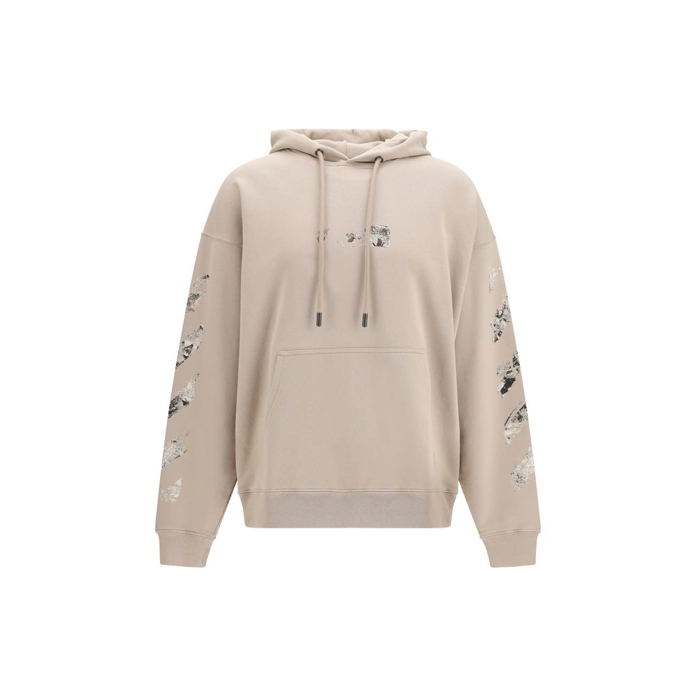 Sweat à capuche Off-White homme Spray Arrow en coton beige – OF-OMBB085F26FLE00400031 - HBPS Beauty & Fashion