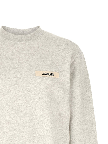 Sweat-shirt Jacquemus homme Le Sweatshirt Gros Grain en coton gris – JA-326933 - HBPS Beauty & Fashion