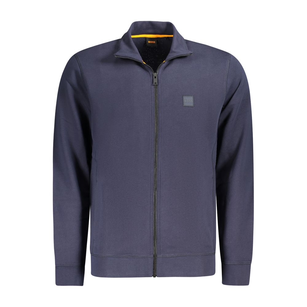 Sweat-shirt zippé Hugo Boss homme en coton bleu – BO-35771 - HBPS Beauty & Fashion
