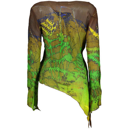 T-shirt Desigual femme manches longues motif forêt en viscose marron – DE-48319 - HBPS Beauty & Fashion