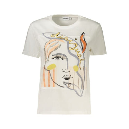 T-shirt Desigual femme Vilma en coton blanc – DE-47105 - HBPS Beauty & Fashion