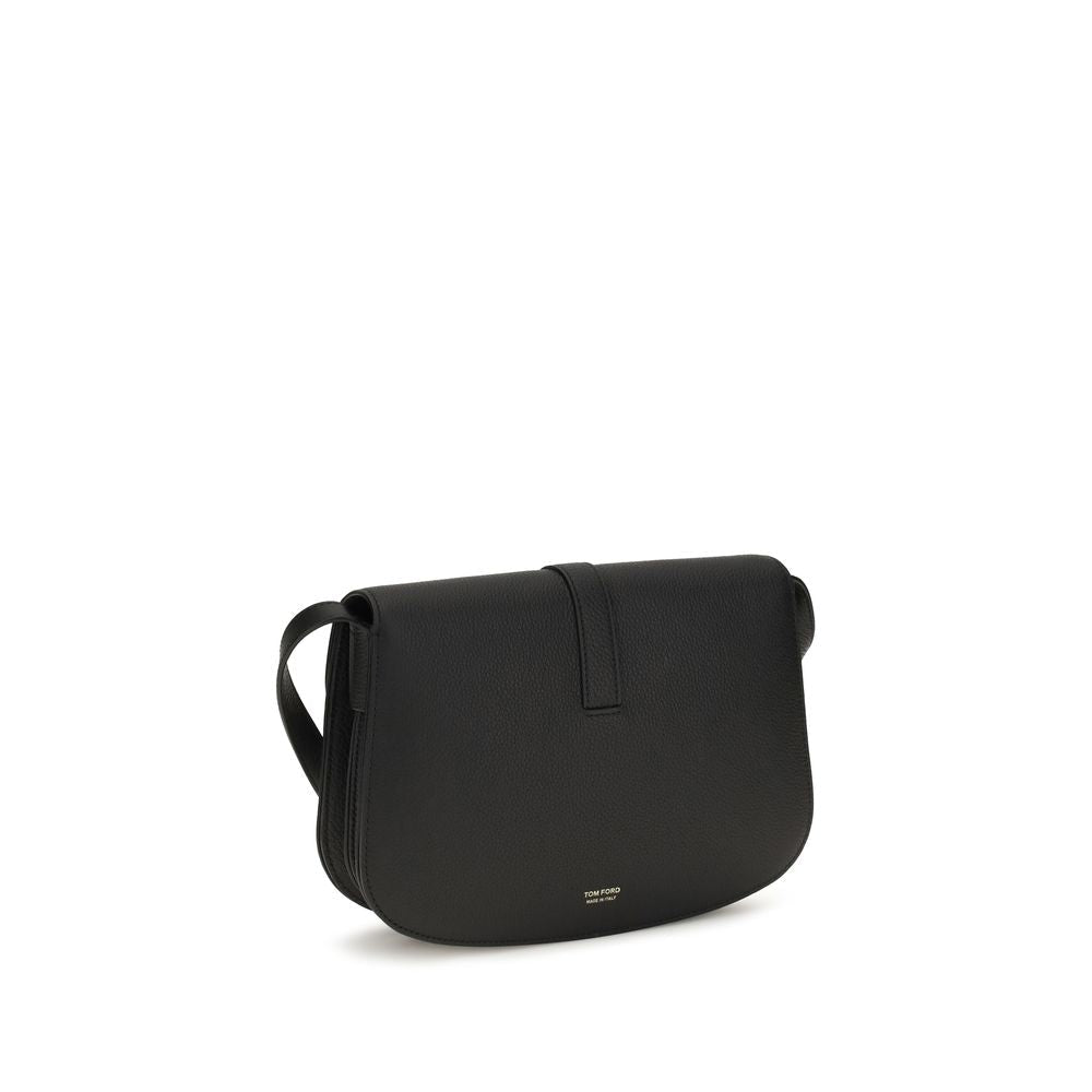 Tom Ford Black Calf Leather Bos Taurus Shoulder Bag - HBPS Beauty & Fashion