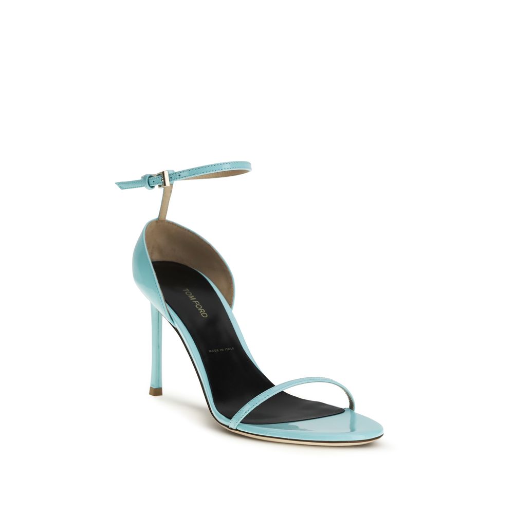 Tom Ford Blue Calf Leather Bos Taurus Stiletto Heel Sandals - HBPS Beauty & Fashion